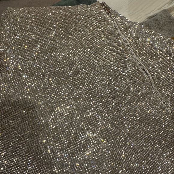 12th Tribe Shira Silver Rhinestone Mini Skirt & Top set - Picture 9 of 9